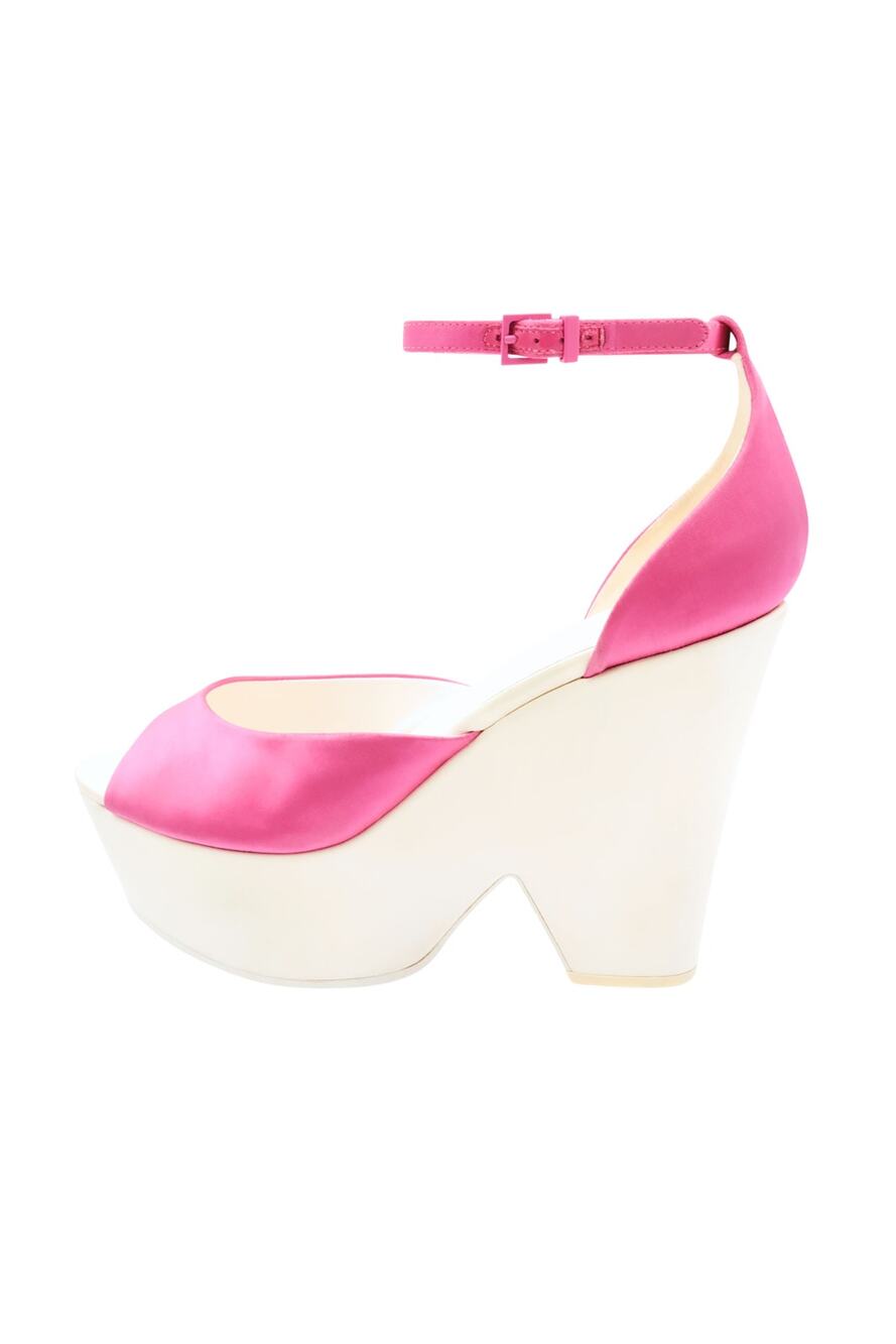 Celine Phoebe Philo Era Pink Satin Chunky Platform Sandals with Ankle Strap
